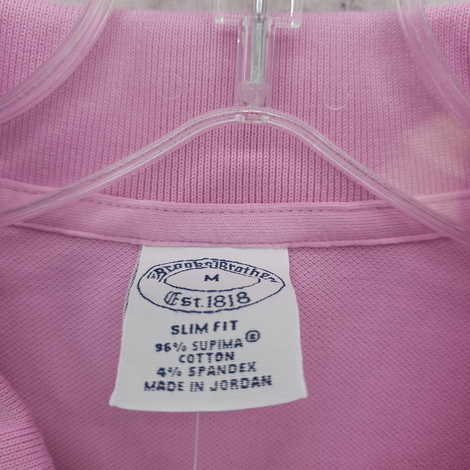 NWT BROOKS BROTHERS Pink Supima Cotton Polo Shirt Stretch Slim Fit MEDIUM thumbnail 7