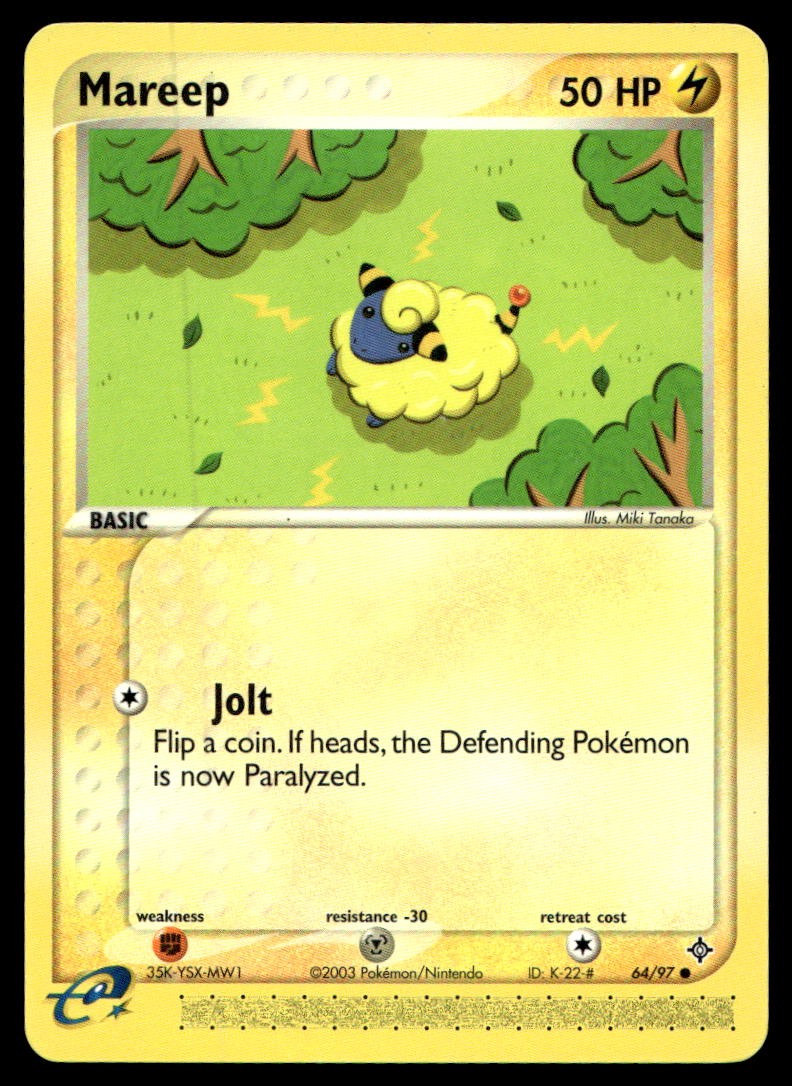 EX-NM Dragon Mareep Common 64/97 2003 Pokemon TCG