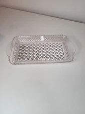 Vintage Anchor Hocking Rectangle Cranberry Tray Wexford Pattern 9.5"x5"