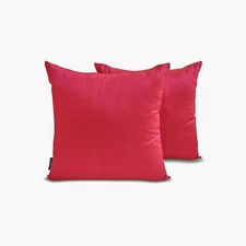 Pink & Orange Silk Throw Pillow Covers, 16"x16" (Pack of 2)-Pink Orange Luxury