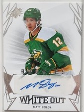 Matt Boldy 2022 2023 Upper Deck SPX Hockey Whiteout Rookie Auto Trading Card