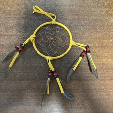 Navajo Native American Dream Catcher Curtis Bitsui Dream Catcher 4" Tanish Wow C