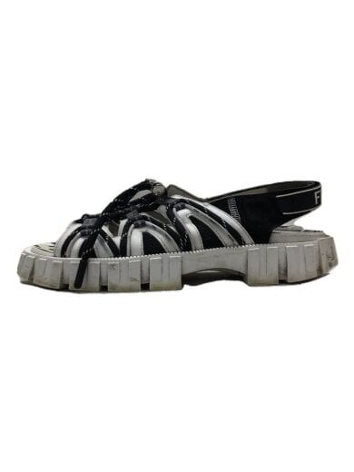 SAOLA FENDI suola grossa sandali UK6 WHT leggermente indossata suola sporca 