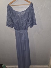 Size 28 Ever Pretty  Lace Upper Long Dress, Blue