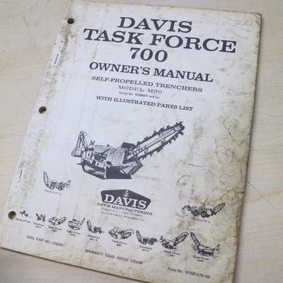 #ad #ad CASE DAVIS TASK FORCE 700 Trencher Parts Manual Owner Operator maintenance book $29.25