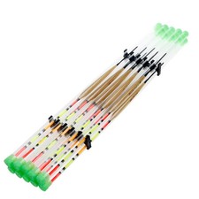 10Pcs Wood Fishing Float Tank Slip Drift Tube Bobber Tackle