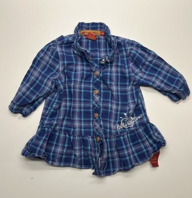 Apple Bottoms Y2K Toddler Baby Girl Button Up Longsleeve Shirt Size 18- 24M EUC