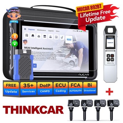 MUCAR 892BT Full System Car AI Diagnostic Tool OBD2 Scanner W/ TPMS Tire Sensor