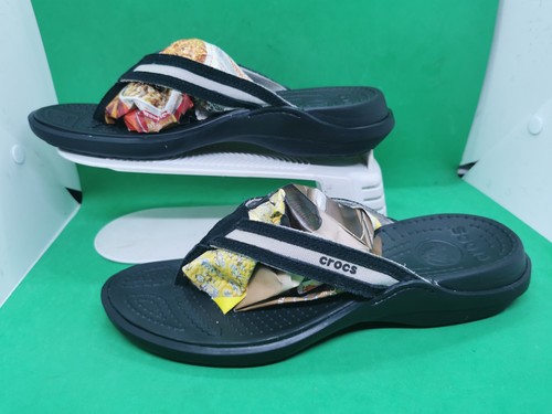 Sandali Crocs donna taglia 9 casual infradito comodi neri scamosciati slip on - Foto 2 di 24