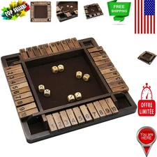 Engaging 4-Player Shut The Box Dice Game - Family Fun Tabletop Experience