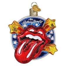 Old World Christmas The Rolling Stones Tongue Glass Hanging Ornament FREE BOX
