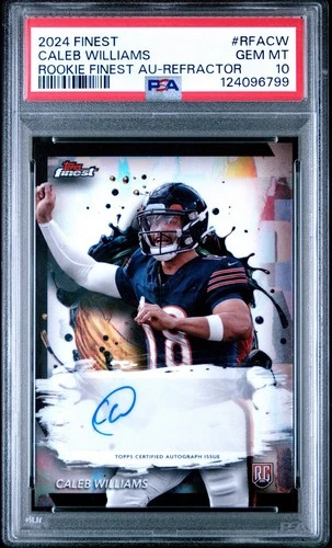 Caleb Williams Rookie Auto Refractor SSP PSA 10 GEM MINT 2024 Topps Finest RC