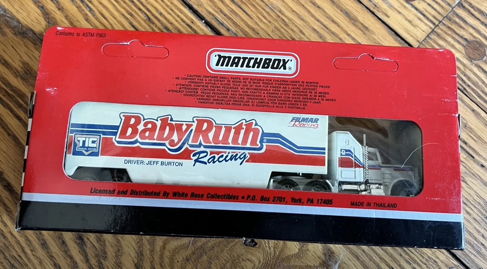 Jeff Burton Baby Ruth 1993 transportador de carreras Matchbox Grand National NASCAR NOS Foto 2 de 2