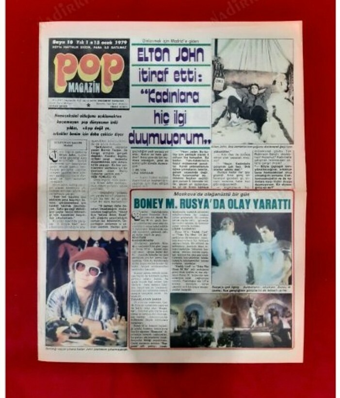 BONEY M 1979 Turkish Magazine Elton John Ringo Starr Poster | eBay