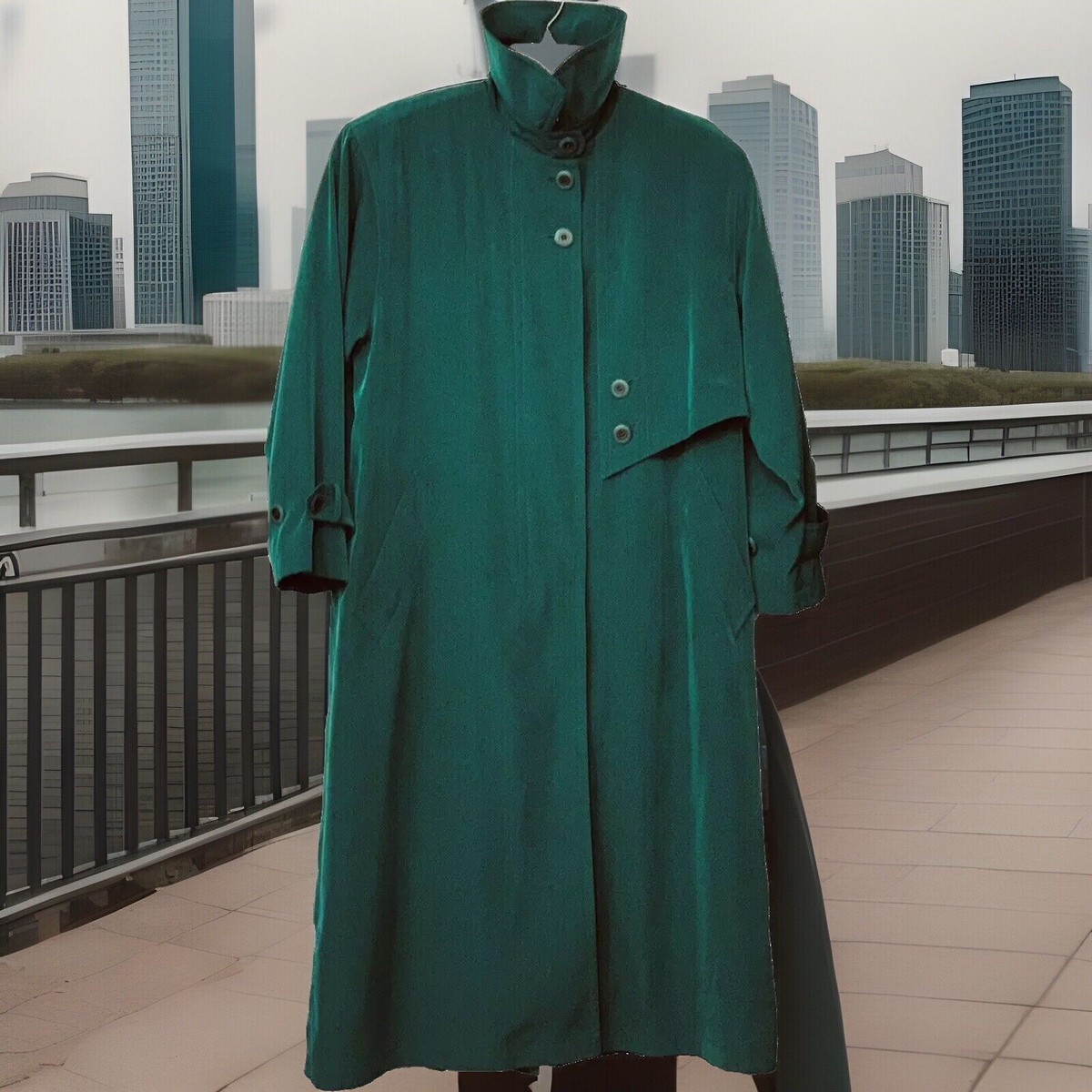 Vintage Misty Harbor Rare Made In Russia Trench Coat Woman Sz 14 Full Zip Liner View 5