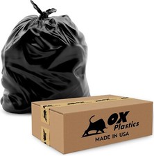 13 Gallon Trash Bags 2 Mil Heavy Duty Black 24x30 200ct USA Made Premium