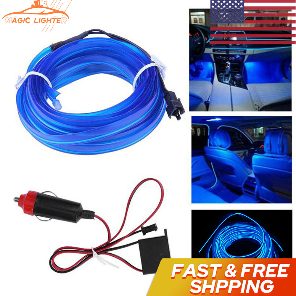 2m Blue LED Car Interior Decorative Atmosphere Wire Strip Light Accessories