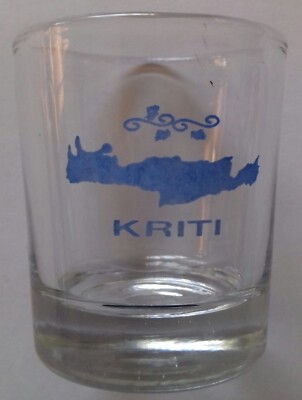 GRIECHENLAND KRETA GRIECHISCHE INSEL KARTE KRETISCH RAKI SCHNAPSGLAS KRITI
