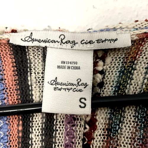 American Rag Sweater Open Front Striped Boho Size S - Picture 3 of 7