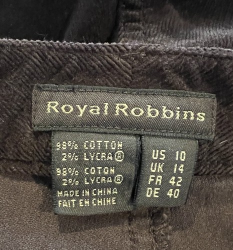ROYAL ROBBINS Womens Corduroy Pants Brown Bootcut Stretch Hiking Outdoor Sz 10 - Picture 3 of 3