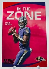 2020 Panini Score In the Zone Red Parallel Lamar Jackson Baltimore Ravens #IZ-LJ