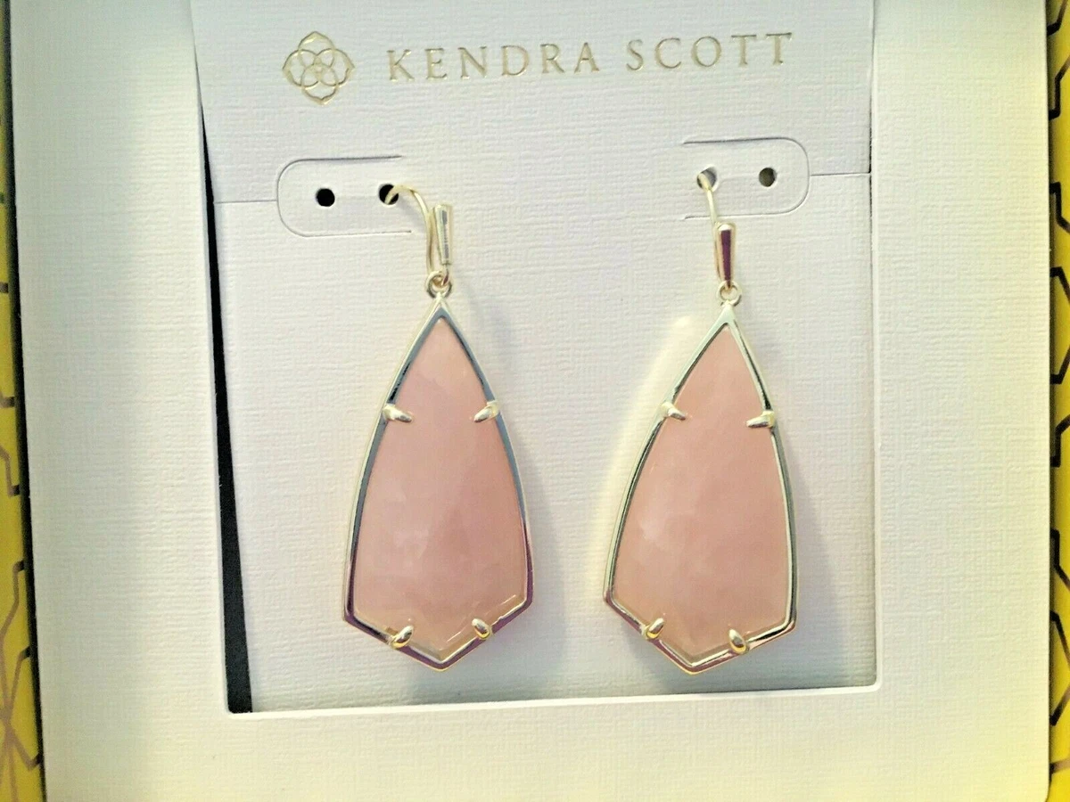 Kendra Scott Carla Earrings in Gold Rose Quartz New in Box eBay