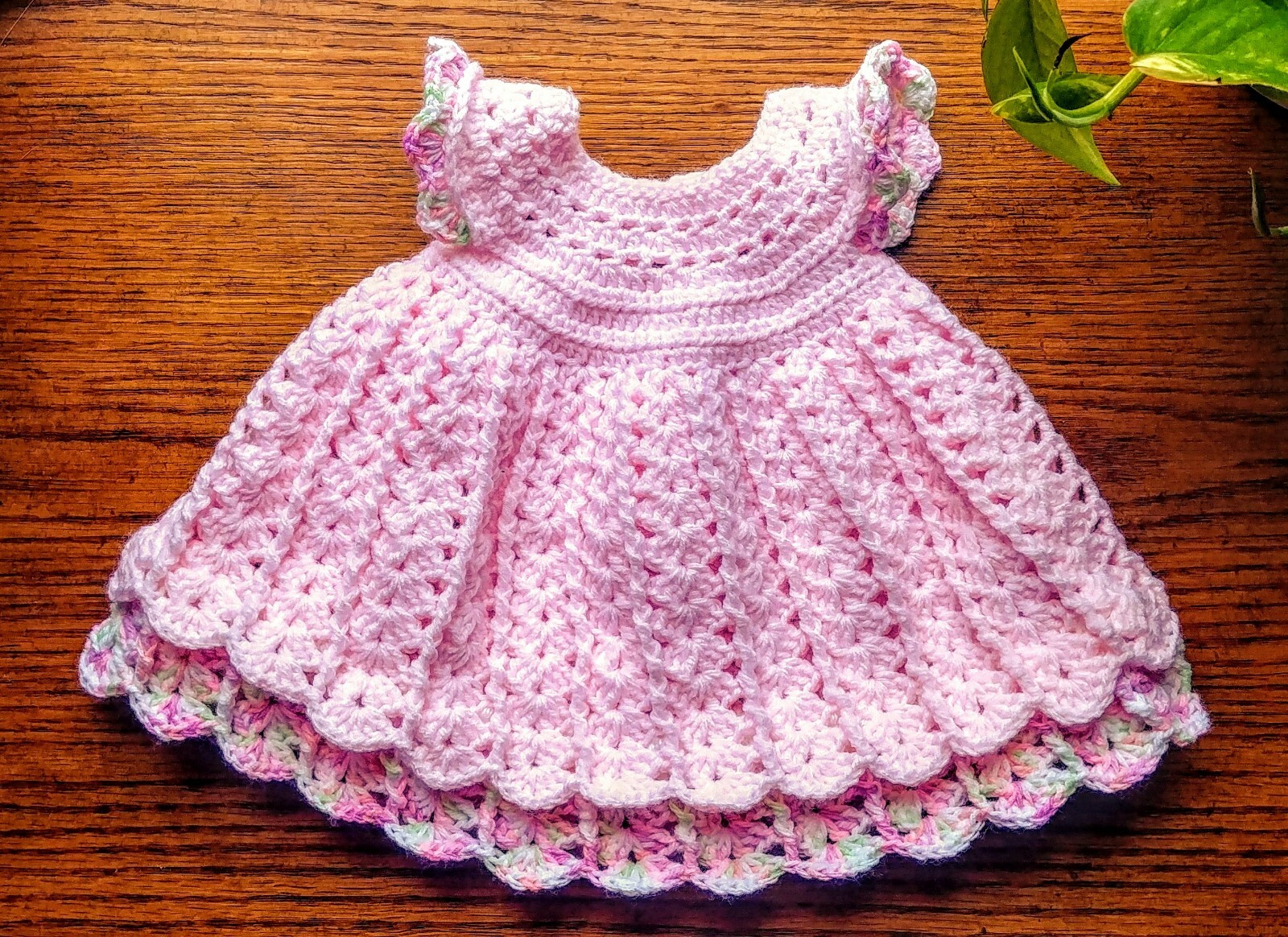 Crochet Angel Shell Sleeveless Baby Dress for Newborn Girl by Leia Allen-image