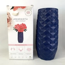 Amaranth Vase Company 10”x3.5” Reinvented Flower Vase NEW in Box Midnight Blue