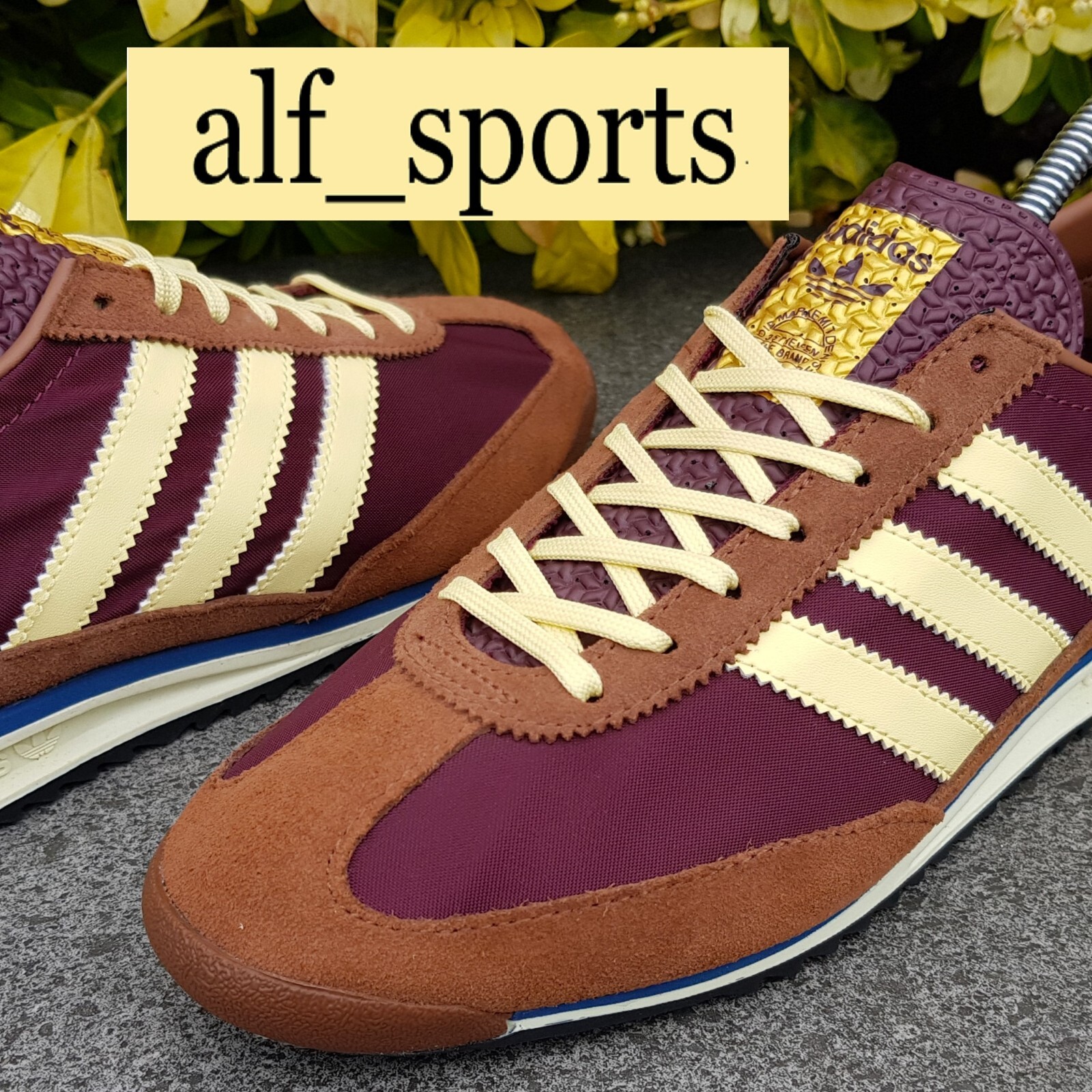 ❤ BNWB & Genuine adidas originals ® SL 72 OG Trainers Maroon & Yellow UK Size 10 image 10