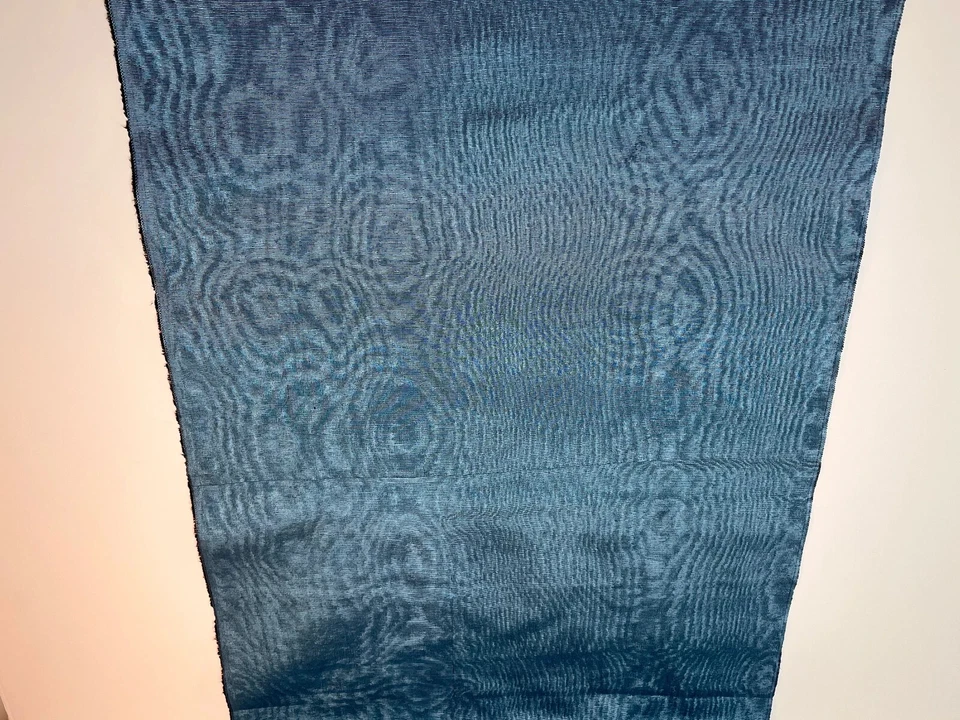 Blue Silk Moire Fabric, Luxury Home Textile Fabrics, Interior Fabric By 2 Meters - Image 4 of 4
