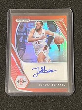 Jordan Schakel 2021-22 Prizm Draft Red Prizm Rookie Auto #d /199 Wizards