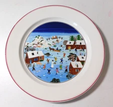 VILLEROY & BOCH NAIF CHRISTMAS PATTERN DINNER PLATE  10 1/2"  MADE IN GERMANY