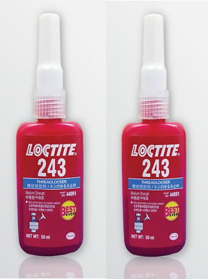 2 X LOCTITE 243 MEDIUM STRENGTH THREADLOCK BEST EVER METAL ADHESIVE 50 ML