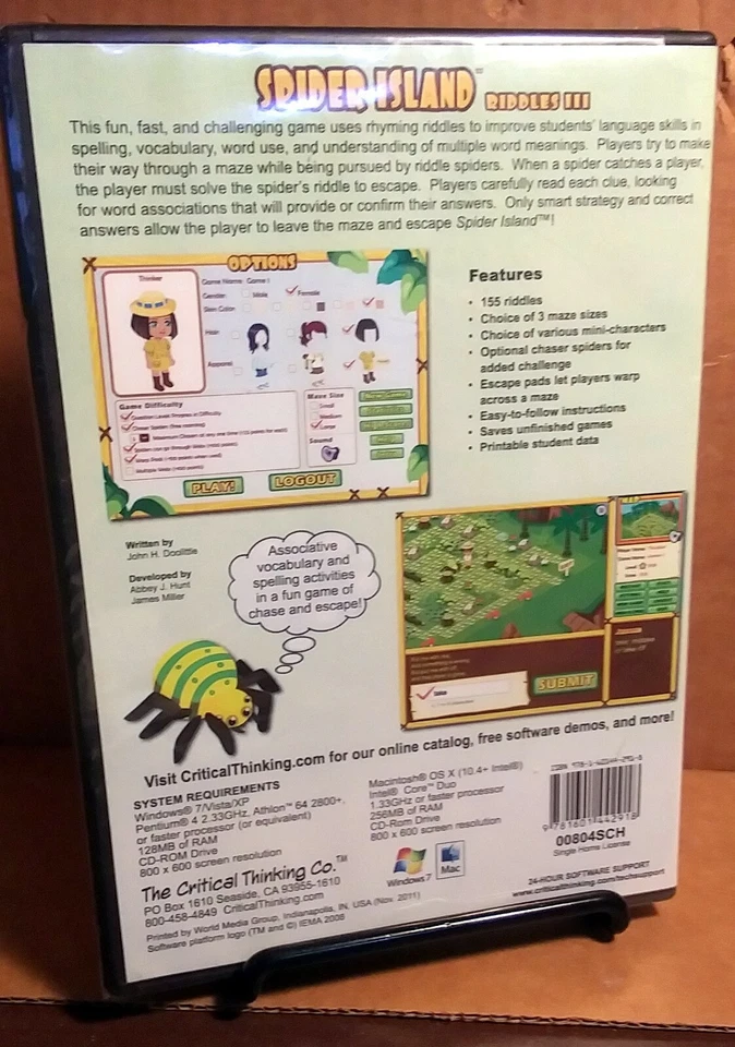 Spider Island Riddles III - Rhyming Learn Spelling Vocabulary Words New Sealed - Image 2 of 3