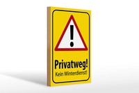 Holzschild Hinweis 20X30 Cm Privatweg Kein Winterdienst Deko Schild Wooden Sign