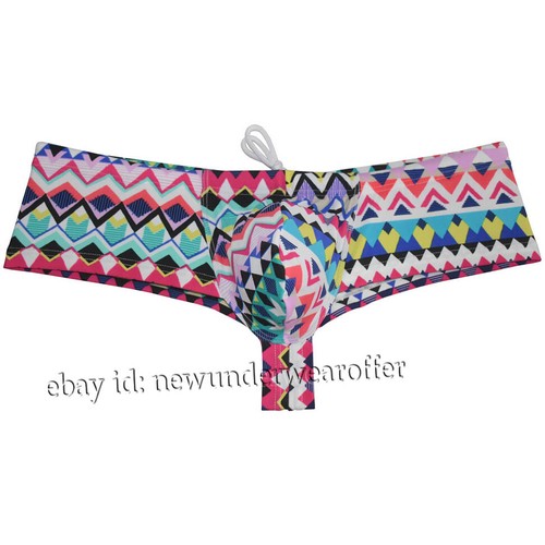 Men's Swimwear Cheeky Boxer Swim Briefs Bikini Brazilian Cut Surf Board Shorts - Picture 7 of 61