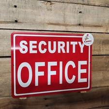 SECURITY OFFICE - 9" X 12" NEW IN PACKAGE ALUMINUM SIGN store- retail, business