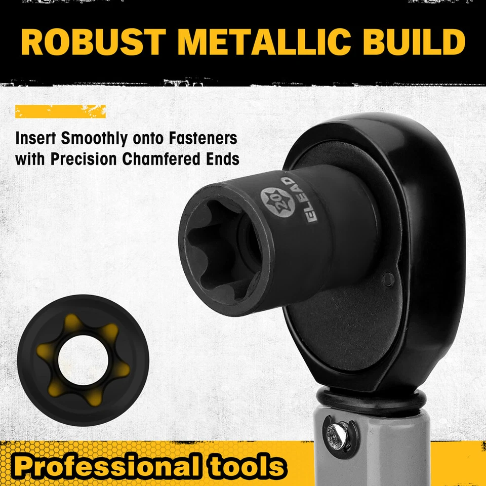 31PC Torx Bit Socket Set T8-T70 & E-Torx E4-E24 S2 Alloy Steel Star Premium CR-V - Image 4 of 4