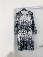 Feather & Bone London Black Silver Sequin dress / Tunic S Uk 8 10