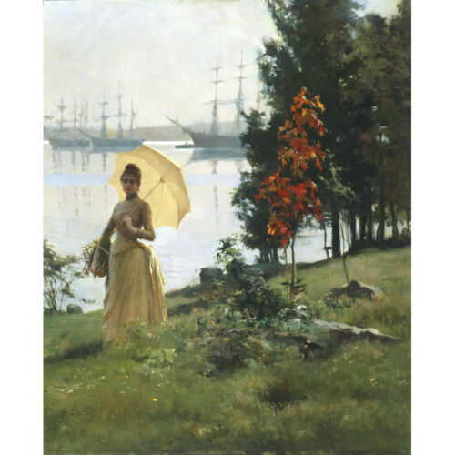 Eine junge Dame mit Sonnenschirm, 1887 - Ein Edelfelt-Druck - Bild 1 von 1