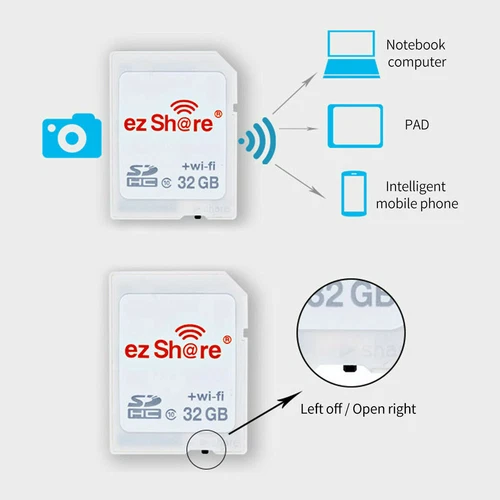 Carte SD Ez Share 32/64/128 Go carte de partage WiFi sans fil classe SDHC pour appareil photo - Photo 11 sur 13