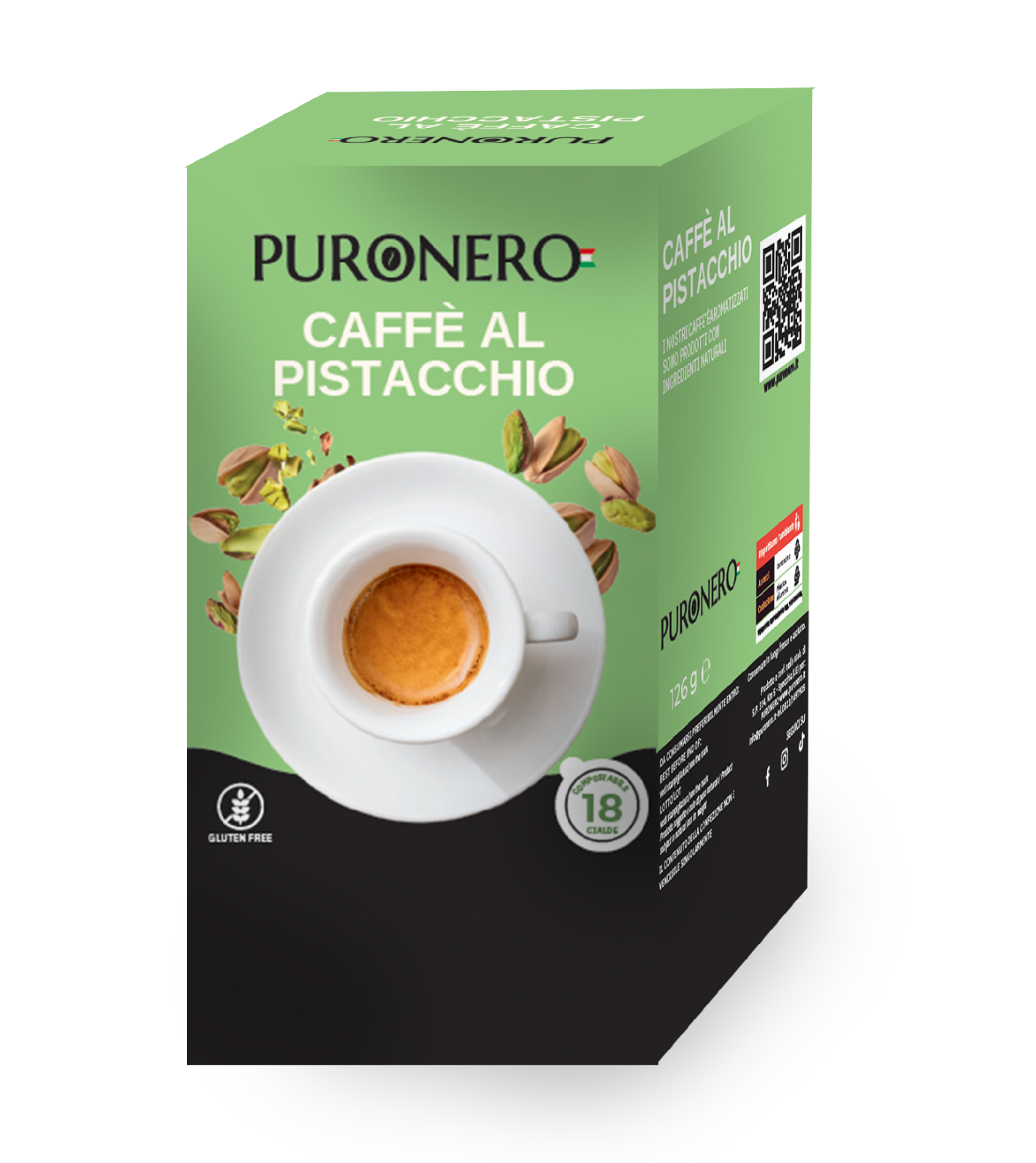 72 CIALDE PURONERO AL GUSTO DI CAFFE' AL PISTACCHIO - SPEDIZIONE GRATUITA