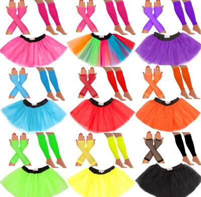 VIPNAJI Set Accessori Costume Anni '80, T-Shirt Tutu Fascia per Capelli