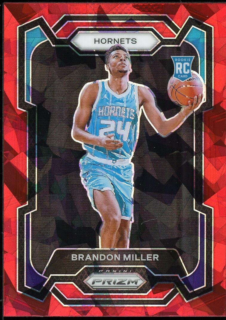 2023-24 Panini Prizm Brandon Miller #152 Red Ice Charlotte Hornets RC