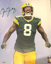 JOSH JACOBS - Green Bay Packers NFL Run Back - Signed 16x20 Photo #2 AUTO - BAS