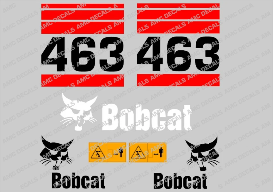 BOBCAT 463 RED SKID STEER DECAL STICKER SET - image 1 of 1