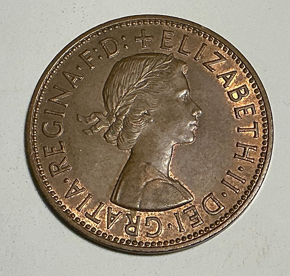 NGC MS64 RD 1963年 イギリス ブリタニア 大型銅貨 ペニー 1964 Great Britain Large Penny - Queen Elizabeth II - Britannia