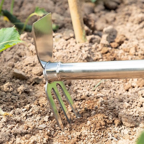Gardening Rakes Shovel,Digging Hoe Garden Tools 2 in 1 Hoe and Rake,Heavy Dut... - Foto 2 di 7