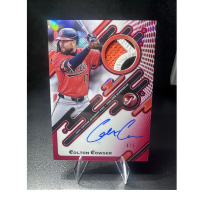 2025 Topps Pristine RED 4/5 AUTO Colton Cowser Orioles GAME USED Patch #PPAR-CC