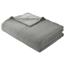 100 Cotton Matelass  Quilt Full/Queen Reversible All-Season Comfort Grey
